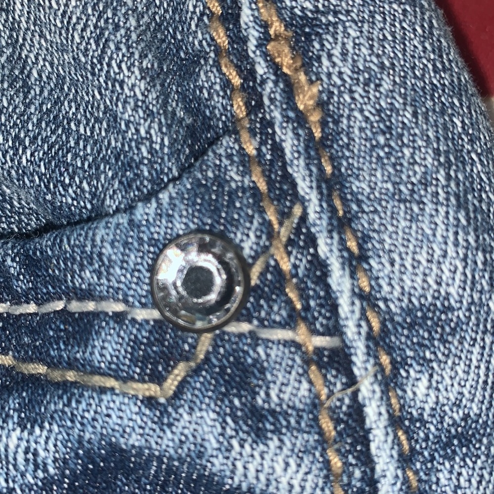 Jean SHORTS Size 9 Flap Pockets Frayed at Bottom - Picture 14 of 16